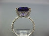 LARGE 5.55CT DIAMOND & AAA AMETHYST 14KT WHITE GOLD EMERALD CUT ENGAGEMENT RING