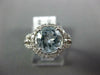 WIDE 2.02CT DIAMOND & AAA AQUAMARINE 14KT WHITE GOLD ROUND HALO ENGAGEMENT RING
