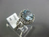 WIDE 2.02CT DIAMOND & AAA AQUAMARINE 14KT WHITE GOLD ROUND HALO ENGAGEMENT RING