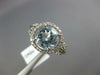 WIDE 2.02CT DIAMOND & AAA AQUAMARINE 14KT WHITE GOLD ROUND HALO ENGAGEMENT RING