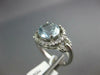 WIDE 2.02CT DIAMOND & AAA AQUAMARINE 14KT WHITE GOLD ROUND HALO ENGAGEMENT RING
