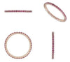 ESTATE .55CT AAA RUBY 14KT ROSE GOLD 3D ROUND 2MM ETERNITY LOVE RING