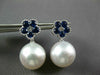 LARGE 1.96CT DIAMOND SAPPHIRE & SOUTH SEA PEARL 18KT WHITE GOLD HANGING EARRINGS