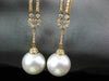 LARGE .72CT DIAMOND & AAA SOUTH SEA PEARL 18KT ROSE GOLD 3D CHANDELIER EARRINGS