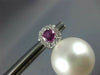 EXTRA LARGE DIAMOND & AAA PINK SAPPHIRE & PEARL 18KT WHITE GOLD CLIP ON EARRINGS