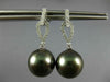 ESTATE .29CT DIAMOND & AAA TAHITIAN PEARL 18KT WHITE GOLD 3D HANGING EARRINGS