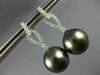 ESTATE .29CT DIAMOND & AAA TAHITIAN PEARL 18KT WHITE GOLD 3D HANGING EARRINGS