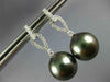 ESTATE .29CT DIAMOND & AAA TAHITIAN PEARL 18KT WHITE GOLD 3D HANGING EARRINGS