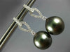 ESTATE .29CT DIAMOND & AAA TAHITIAN PEARL 18KT WHITE GOLD 3D HANGING EARRINGS