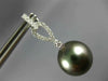 ESTATE .29CT DIAMOND & AAA TAHITIAN PEARL 18KT WHITE GOLD 3D HANGING EARRINGS
