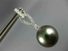 ESTATE .29CT DIAMOND & AAA TAHITIAN PEARL 18KT WHITE GOLD 3D HANGING EARRINGS