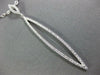 ESTATE LARGE .35CT DIAMOND 18KT WHITE GOLD ELONGATED OPEN MARQUISE SHAPE PENDANT
