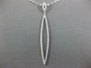 ESTATE LARGE .35CT DIAMOND 18KT WHITE GOLD ELONGATED OPEN MARQUISE SHAPE PENDANT