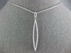 ESTATE LARGE .35CT DIAMOND 18KT WHITE GOLD ELONGATED OPEN MARQUISE SHAPE PENDANT