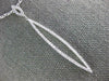 ESTATE LARGE .35CT DIAMOND 18KT WHITE GOLD ELONGATED OPEN MARQUISE SHAPE PENDANT