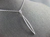 ESTATE LARGE .35CT DIAMOND 18KT WHITE GOLD ELONGATED OPEN MARQUISE SHAPE PENDANT