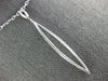 ESTATE LARGE .35CT DIAMOND 18KT WHITE GOLD ELONGATED OPEN MARQUISE SHAPE PENDANT