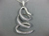 ESTATE LARGE .93CT DIAMOND 18KT WHITE GOLD 3D LOVE KNOT SIGNATURE FUN PENDANT