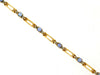 ESTATE 1.64CT DIAMOND & AAA TANZANITE 14K YELLOW GOLD 3D 3 STONE TENNIS BRACELET