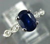 1.08CT DIAMOND & AAA SAPPHIRE 14KT WHITE GOLD 3D OVAL FILIGREE ENGAGEMENT RING