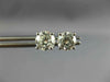 ESTATE LARGE 1.47CT DIAMOND 14K WHITE GOLD 3D CLASSIC ROUND STUD EARRINGS #18686