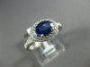 WIDE 1.43CT DIAMOND & AAA SAPPHIRE 14KT WHITE GOLD 3D OVAL HALO ENGAGEMENT RING