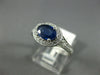 WIDE 1.43CT DIAMOND & AAA SAPPHIRE 14KT WHITE GOLD 3D OVAL HALO ENGAGEMENT RING