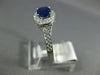 WIDE 1.43CT DIAMOND & AAA SAPPHIRE 14KT WHITE GOLD 3D OVAL HALO ENGAGEMENT RING