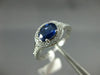 WIDE 1.43CT DIAMOND & AAA SAPPHIRE 14KT WHITE GOLD 3D OVAL HALO ENGAGEMENT RING