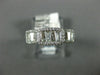 WIDE .58CT DIAMOND 14KT WHITE GOLD 3D ROUND & BAGUETTE PYRAMID ANNIVERSARY RING