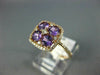 WIDE 1.17CT DIAMOND & AAA AMETHYST 14KT ROSE GOLD CLUSTER SQUARE FLOWER FUN RING