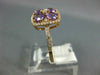 WIDE 1.17CT DIAMOND & AAA AMETHYST 14KT ROSE GOLD CLUSTER SQUARE FLOWER FUN RING