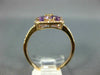 WIDE 1.17CT DIAMOND & AAA AMETHYST 14KT ROSE GOLD CLUSTER SQUARE FLOWER FUN RING