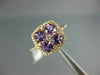 WIDE 1.17CT DIAMOND & AAA AMETHYST 14KT ROSE GOLD CLUSTER SQUARE FLOWER FUN RING