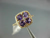WIDE 1.17CT DIAMOND & AAA AMETHYST 14KT ROSE GOLD CLUSTER SQUARE FLOWER FUN RING
