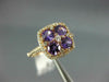 WIDE 1.17CT DIAMOND & AAA AMETHYST 14KT ROSE GOLD CLUSTER SQUARE FLOWER FUN RING