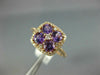 WIDE 1.17CT DIAMOND & AAA AMETHYST 14KT ROSE GOLD CLUSTER SQUARE FLOWER FUN RING