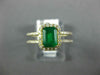 WIDE 1.30CT DIAMOND & AAA EMERALD 14KT YELLOW GOLD OCTAGON HALO ENGAGEMENT RING