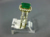WIDE 1.30CT DIAMOND & AAA EMERALD 14KT YELLOW GOLD OCTAGON HALO ENGAGEMENT RING