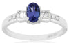 .54CT DIAMOND & AAA TANZANITE 14KT WHITE GOLD 3D OVAL & BAGUETTE ENGAGEMENT RING