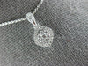 ESTATE .28CT DIAMOND 18KT WHITE GOLD 3D CLUSTER FLOWER SQUARE HALO FUN PENDANT