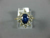 WIDE 1.75CT DIAMOND & AAA SAPPHIRE 14KT YELLOW GOLD OVAL FLOWER ENGAGEMENT RING