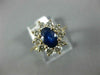 WIDE 1.75CT DIAMOND & AAA SAPPHIRE 14KT YELLOW GOLD OVAL FLOWER ENGAGEMENT RING