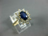 WIDE 1.75CT DIAMOND & AAA SAPPHIRE 14KT YELLOW GOLD OVAL FLOWER ENGAGEMENT RING