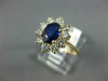 WIDE 1.75CT DIAMOND & AAA SAPPHIRE 14KT YELLOW GOLD OVAL FLOWER ENGAGEMENT RING