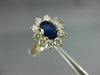 WIDE 1.75CT DIAMOND & AAA SAPPHIRE 14KT YELLOW GOLD OVAL FLOWER ENGAGEMENT RING