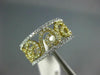 WIDE .92CT WHITE & FANCY YELLOW DIAMOND 14K WHITE GOLD FILIGREE ANNIVERSARY RING