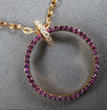 ESTATE .49CT DIAMOND & AAA PINK SAPPHIRE 18KT ROSE GOLD CIRCLE OF LIFE PENDANT
