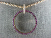 ESTATE .49CT DIAMOND & AAA PINK SAPPHIRE 18KT ROSE GOLD CIRCLE OF LIFE PENDANT