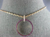 ESTATE .49CT DIAMOND & AAA PINK SAPPHIRE 18KT ROSE GOLD CIRCLE OF LIFE PENDANT